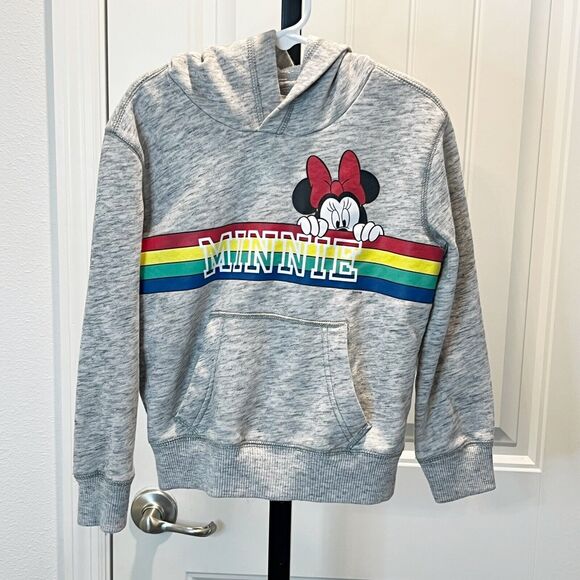 Abercrombie Kids Girls size 5/6 Minnie Mouse Gray Sweatshirt Hoodie Pullover - Picture 1 of 8
